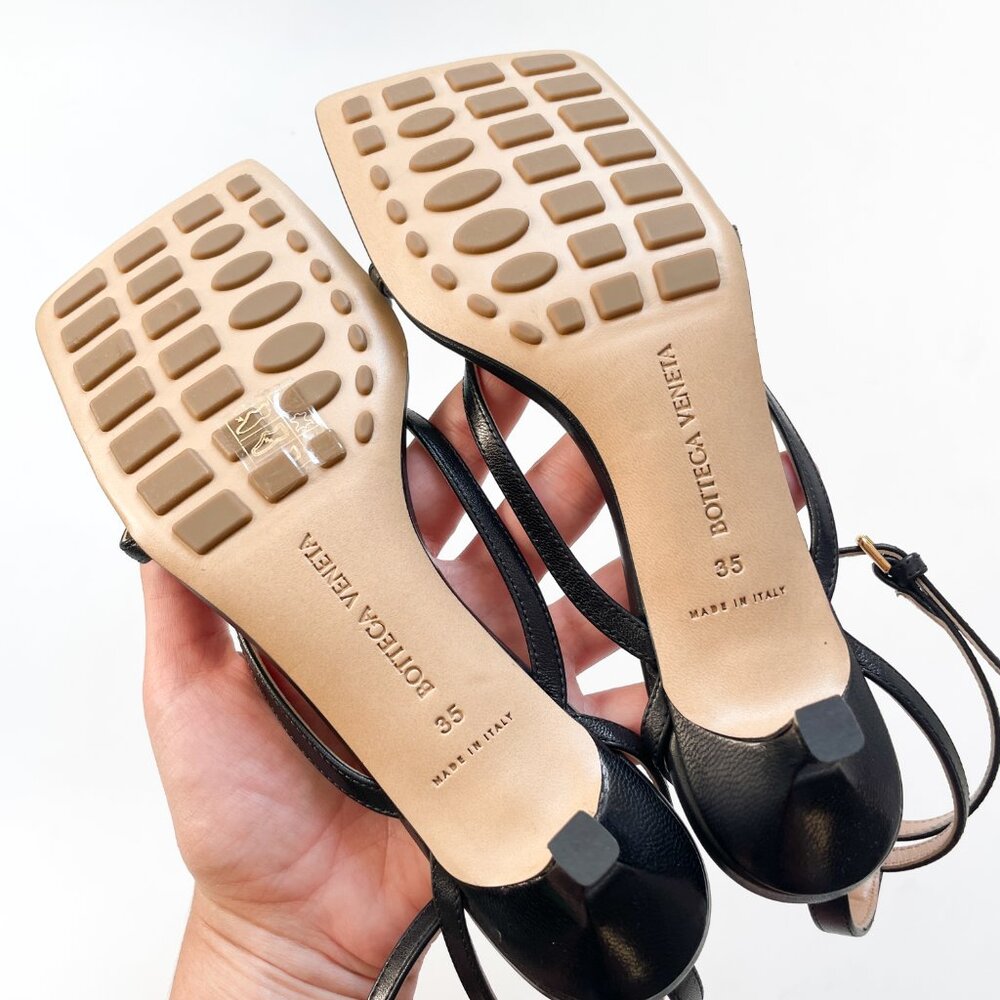 Bottega Veneta Lounge Stretch Strap Sandal Black Size EU 35 US 5 NEW IN BOX - Picture 10 of 12